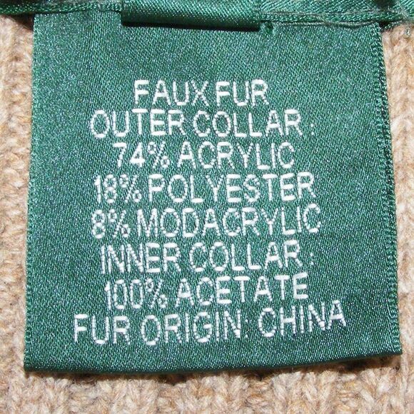 LAUREN RALPH LAUREN Sweater Vest, 1X, Patterned Front, Ribbed Back, Zipper - Picture 10 of 10